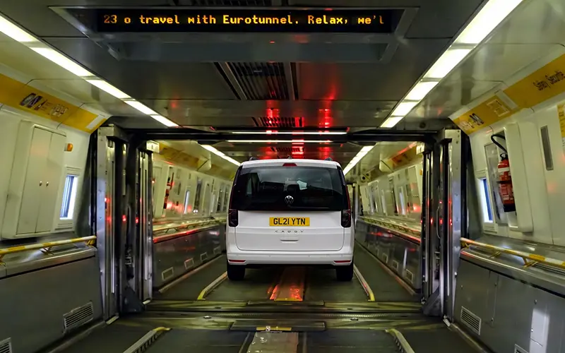 Pet taxi ready for a Channel Tunnel crossing
